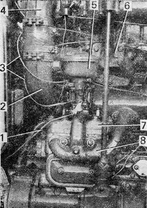 Установка головки цилиндров пускового двигателя