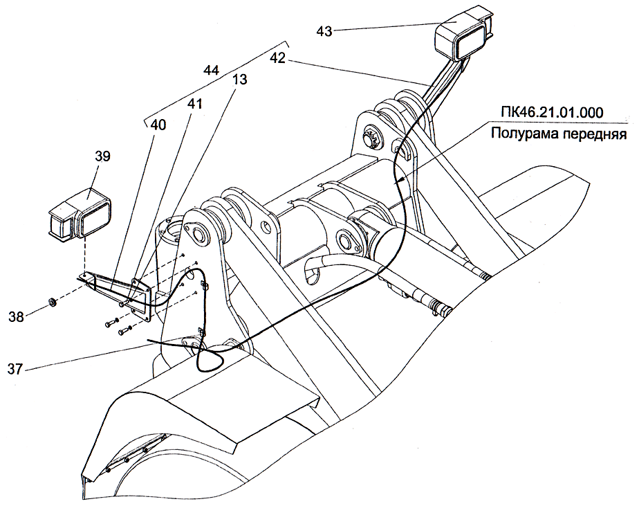 Рис. 61.16. Установка фар ПК46 Рис. 61.16. Установка фар ПК46