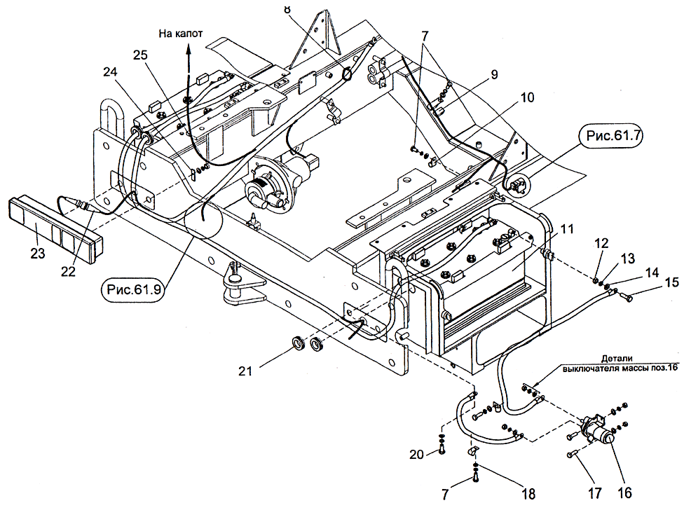 Рис. 61.3. Электрооборудование погрузчика Рис. 61.3. Электрооборудование погрузчика