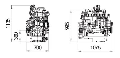габаритные размеры двигателя 4Т 371