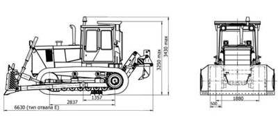 габаритные размеры бульдозера Б10М2