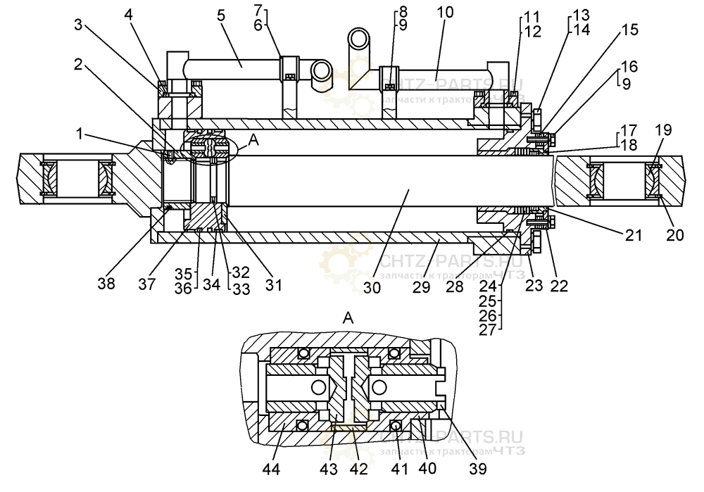 Гидроцилиндр рыхлителя ДЭТ-250М2Б Гидроцилиндр рыхлителя ДЭТ-250М2Б
